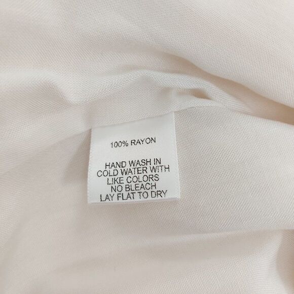 Gibsonlook Sleeveless Blouse Womens Large Beige V-Neck Lined Lightweight Boho - Picture 8 of 8